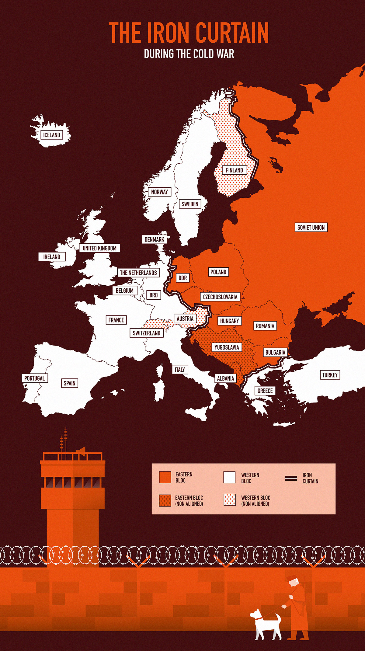Infographic The Iron Curtain during the Cold War