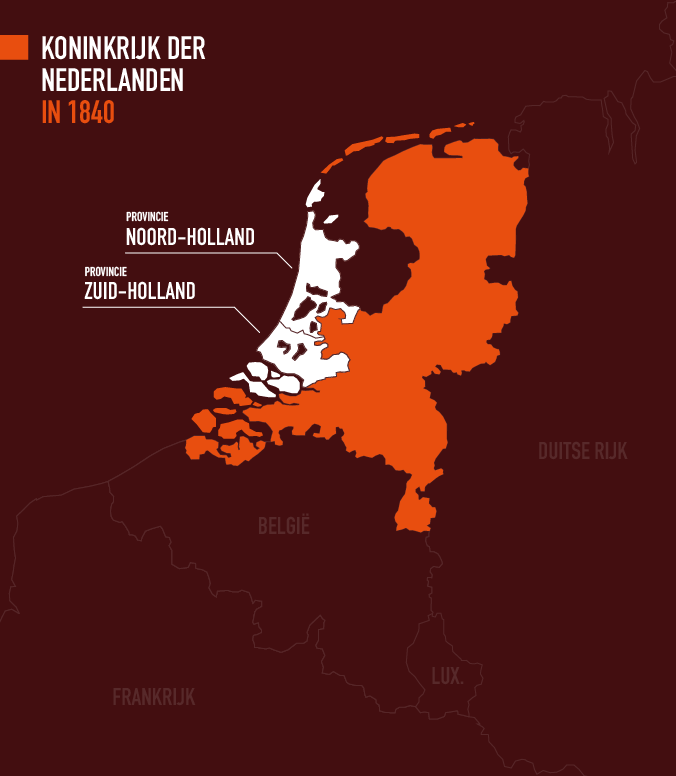 Kaart van Nederland 1840