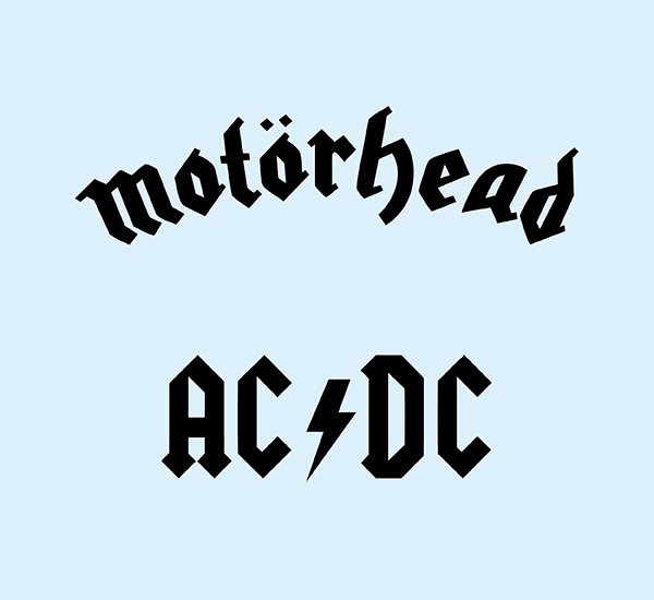 Hedendaags gebruik van gotische letters - Bandnamen